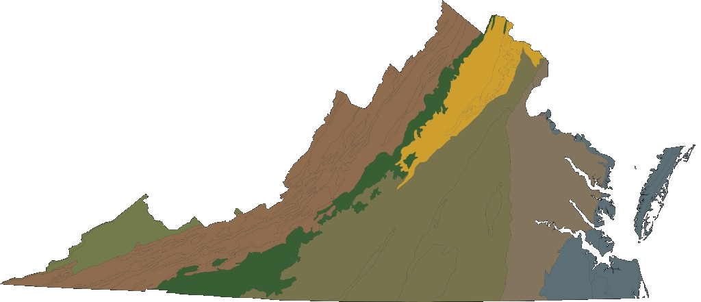 Map of Virginia ecoregions with the Northern Piedmont highlighted